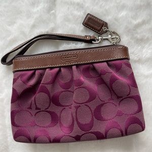 Coach Purple Monogram Wristlet